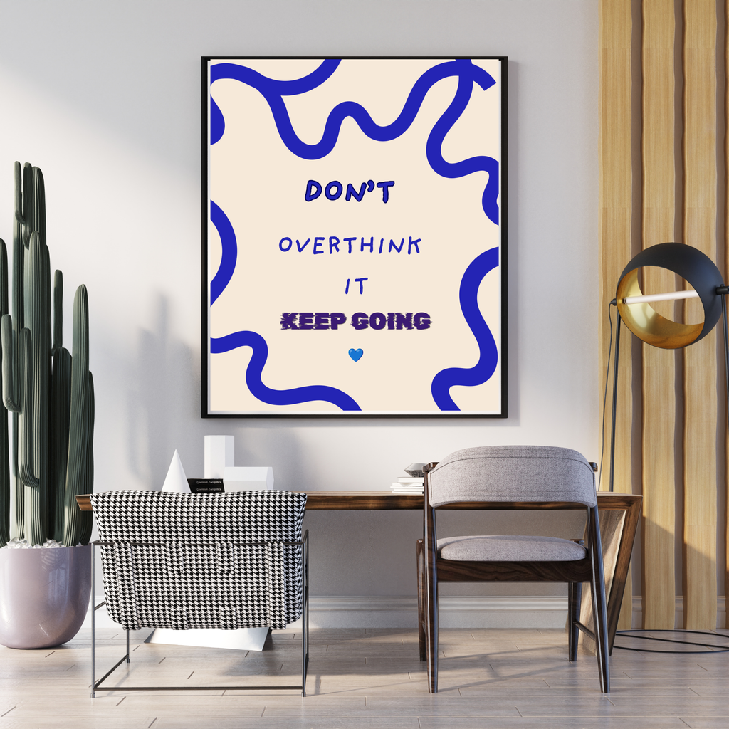 Motivational Wall Art Printable | Blue & Beige Inspirational Quote Decor
