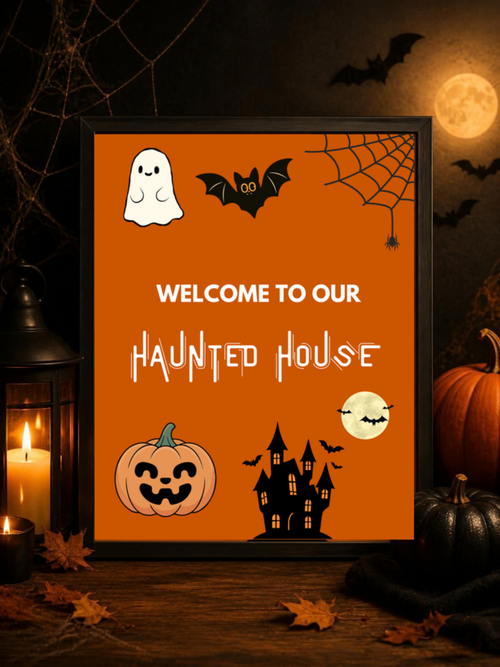 Haunted House Halloween Wall Art Printable | Spooky Halloween Decor | Instant Digital Download
