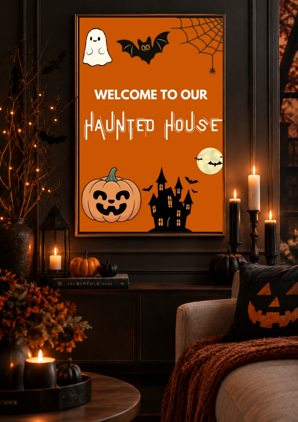 Haunted House Halloween Wall Art Printable | Spooky Halloween Decor | Instant Digital Download
