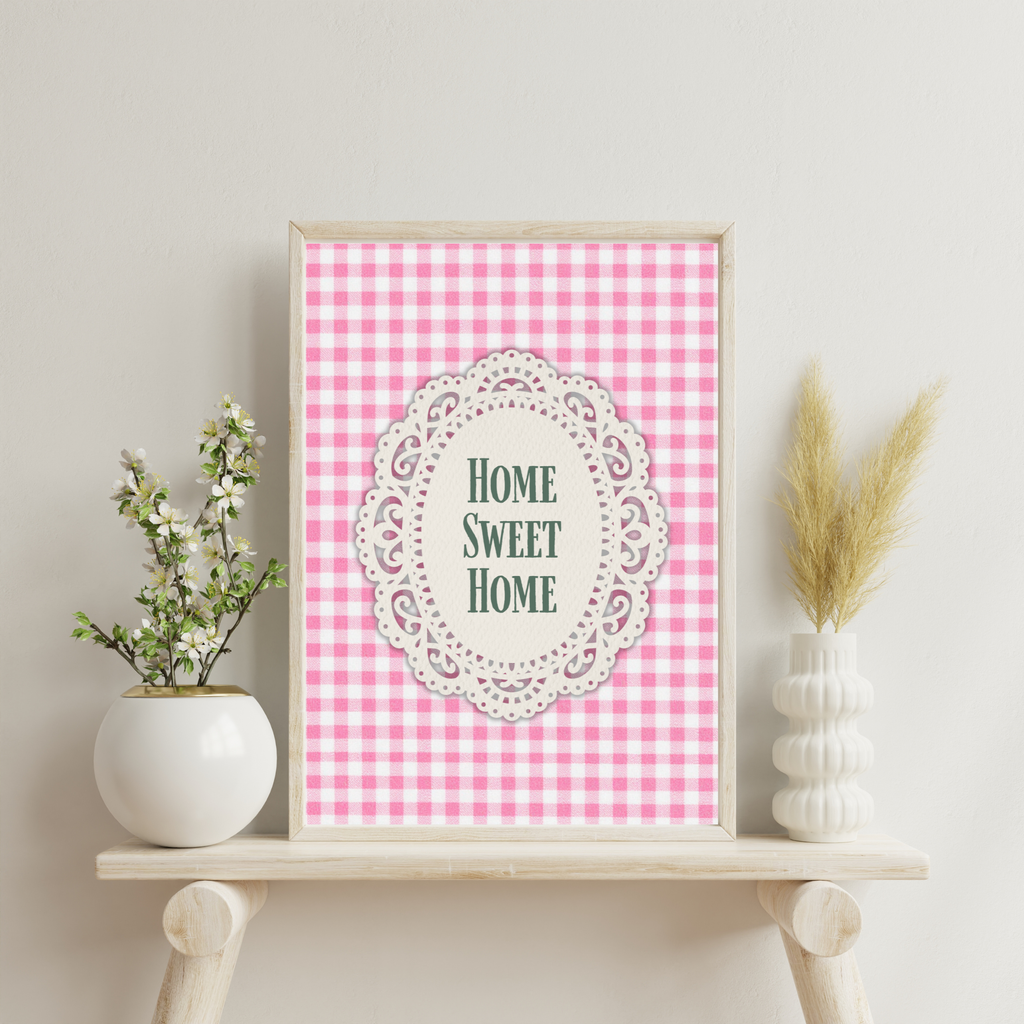 Pink Cozy “Home Sweet Home” Printable Wall Art | Instant Download